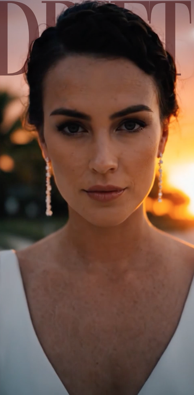 Melbourne beach elopement videographer capturing a cinematic sunset bride